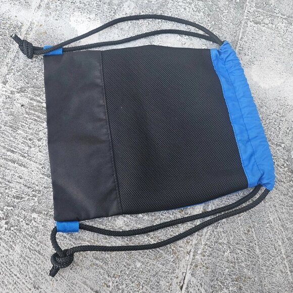 Logo Beach Backpack Bag Alligator Drawstring Bag Sport Gym Bag Black/Blue - Picture 4 of 10